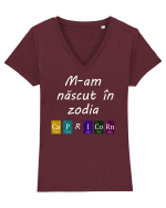 M-am născut în zodia Capricorn Tricou mânecă scurtă guler V Damă Evoker