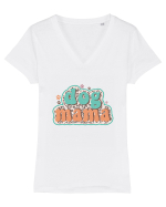 Dog Mama Tricou mânecă scurtă guler V Damă Evoker