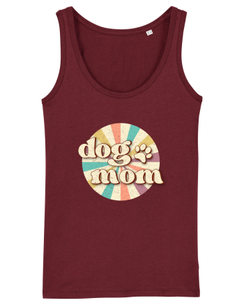Dog Mom Retro Burgundy