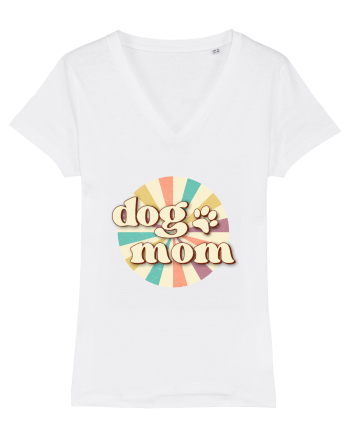 Dog Mom Retro White