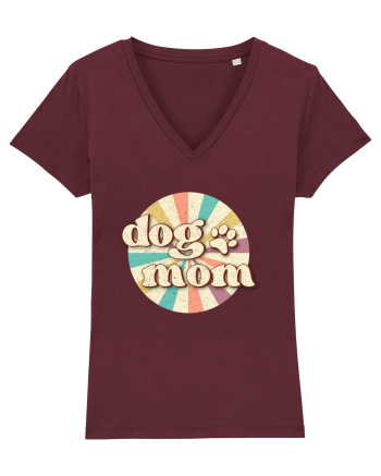 Dog Mom Retro Burgundy
