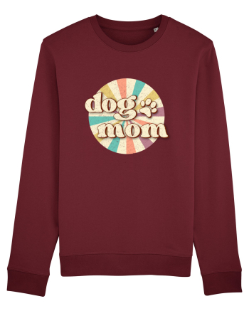 Dog Mom Retro Burgundy