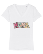 Mama Flower Tricou mânecă scurtă guler V Damă Evoker