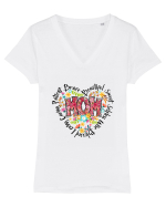 Mom Beautiful Sweet Brave Caring Loving Tricou mânecă scurtă guler V Damă Evoker