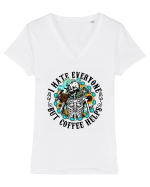 I Hate Everyone But Coffee Helps Tricou mânecă scurtă guler V Damă Evoker