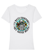 I Hate Everyone But Coffee Helps Tricou mânecă scurtă guler larg fitted Damă Expresser