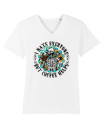 I Hate Everyone But Coffee Helps Tricou mânecă scurtă guler V Bărbat Presenter