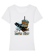 But Coffee First Tricou mânecă scurtă guler larg fitted Damă Expresser