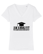 Am absolvit Pot acum sa ma-ntorc in pat? Tricou mânecă scurtă guler V Damă Evoker