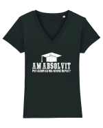 Am absolvit Pot acum sa ma-ntorc in pat? Tricou mânecă scurtă guler V Damă Evoker