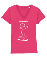 Yoga rantez că te inspir Tricou mânecă scurtă guler V Damă Evoker