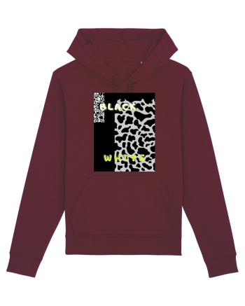 BLACK & WHITE PRINT Burgundy