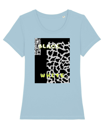 BLACK & WHITE PRINT Sky Blue