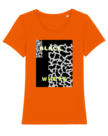 BLACK & WHITE PRINT Bright Orange