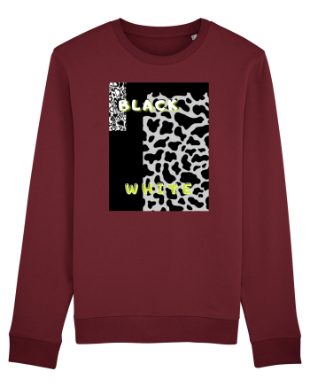 BLACK & WHITE PRINT Burgundy