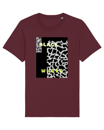 BLACK & WHITE PRINT Burgundy