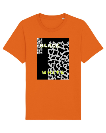 BLACK & WHITE PRINT Bright Orange