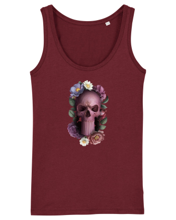 Craniu cu flori punishskull 01 Burgundy