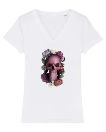 Craniu cu flori punishskull 01 White