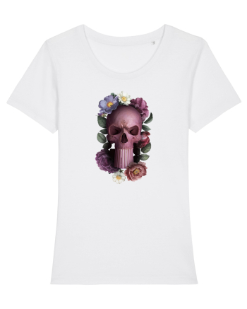 Craniu cu flori punishskull 01 White