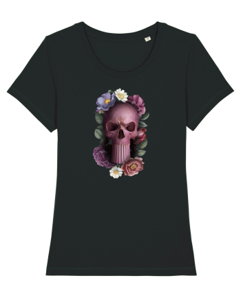Craniu cu flori punishskull 01 Black