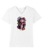 Craniu cu flori punishskull 01 Tricou mânecă scurtă guler V Bărbat Presenter