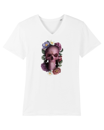 Craniu cu flori punishskull 01 White