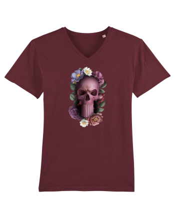 Craniu cu flori punishskull 01 Burgundy