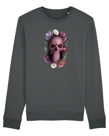 Craniu cu flori punishskull 01 Anthracite