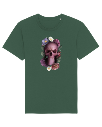 Craniu cu flori punishskull 01 Bottle Green