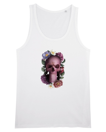 Craniu cu flori punishskull 01 White