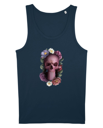 Craniu cu flori punishskull 01 Navy