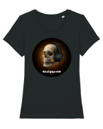 Craniu cu casti - skullphones 03 Tricou mânecă scurtă guler larg fitted Damă Expresser