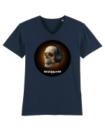 Craniu cu casti - skullphones 03 Tricou mânecă scurtă guler V Bărbat Presenter