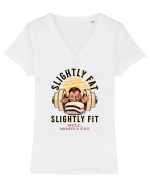 Un pic gras aproape fit. Tricou de mers la sală Tricou mânecă scurtă guler V Damă Evoker