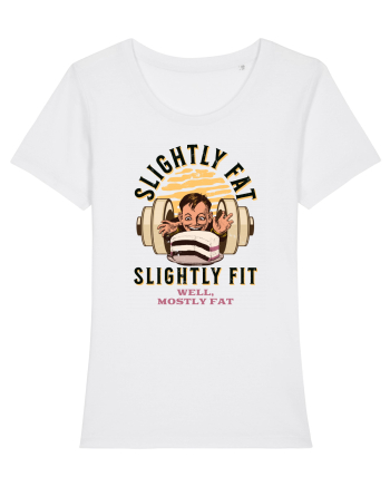 Un pic gras aproape fit. Tricou de mers la sală White