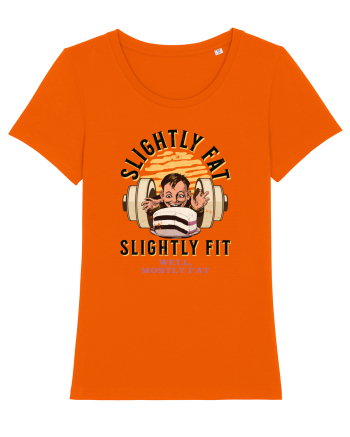Un pic gras aproape fit. Tricou de mers la sală Bright Orange