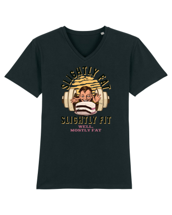 Un pic gras aproape fit. Tricou de mers la sală Black