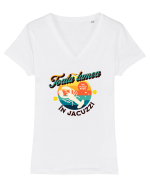Toata lumea în jacuzzi Tricou mânecă scurtă guler V Damă Evoker
