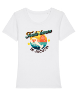 Toata lumea în jacuzzi Tricou mânecă scurtă guler larg fitted Damă Expresser