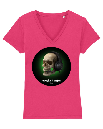 Craniu cu casti - skullphones 03 Raspberry