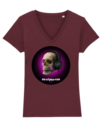 Craniu cu casti - skullphones 03 Burgundy