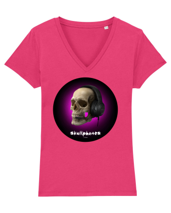 Craniu cu casti - skullphones 03 Raspberry