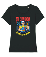 Știu eu pe cineva, îți face ieftin și bun Tricou mânecă scurtă guler larg fitted Damă Expresser