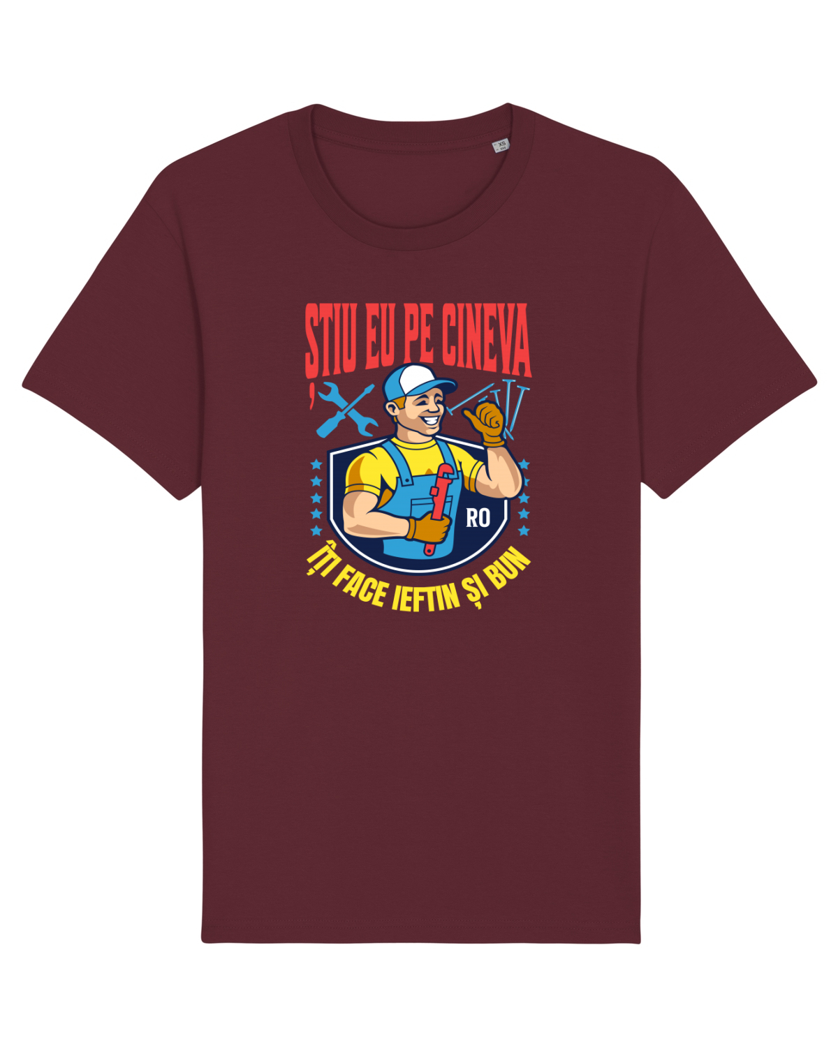 Tricou mânecă scurtă Unisex Rocker Burgundy