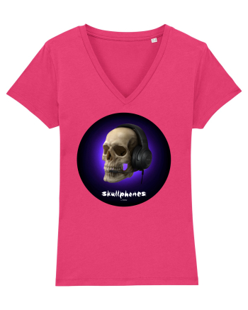 Craniu cu casti - skullphones 03 Raspberry