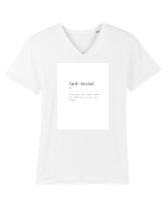 aniti-social Tricou mânecă scurtă guler V Bărbat Presenter
