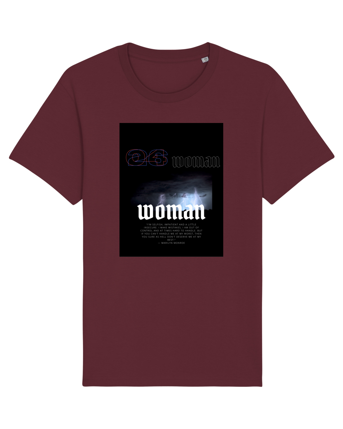 Tricou mânecă scurtă Unisex Rocker Burgundy