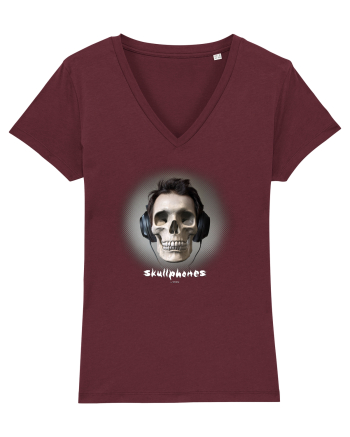 Craniu cu casti - skullphones 04 Burgundy