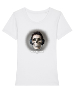 Craniu cu casti - skullphones 04 Tricou mânecă scurtă guler larg fitted Damă Expresser